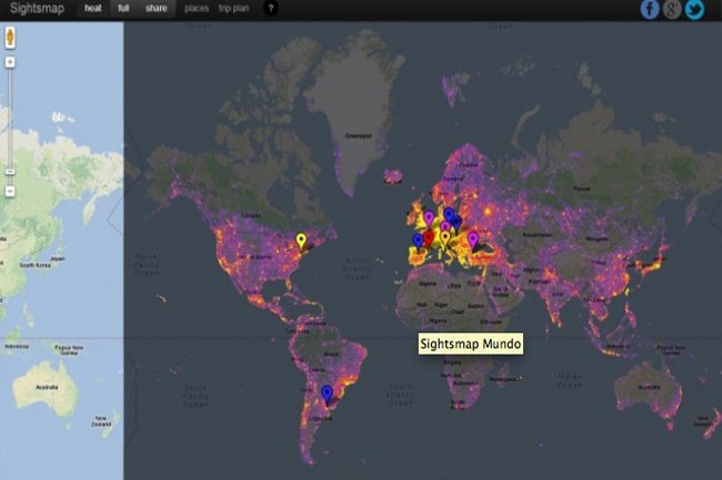 existe un mapa de los destinos más fotografiados del mundo?