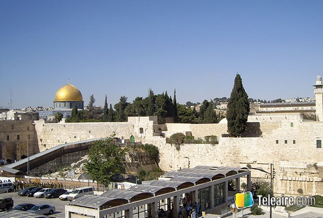 vista panoramica desde el acceso al muro de los lamentos