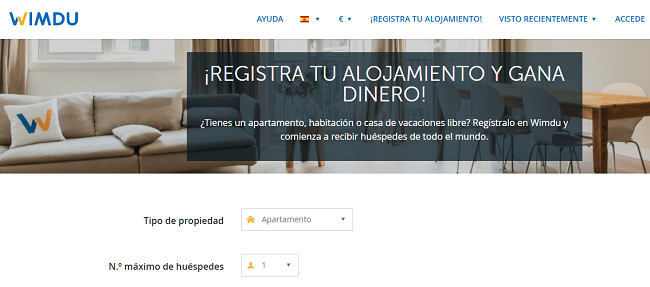 wimdu web alojamiento