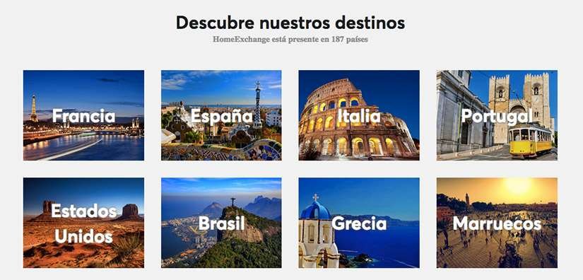 Intercambio de casas en 187 destinos